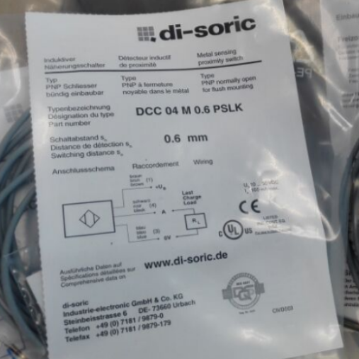 DI-SORIC 电感式传感器 DCC04M0.6PSLK